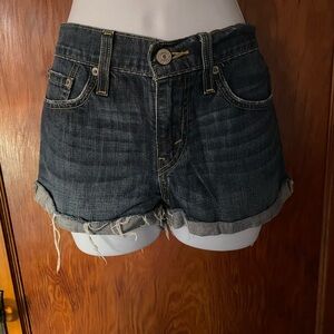 Levi's Blue Jean Shorts with Cuffed Hem
